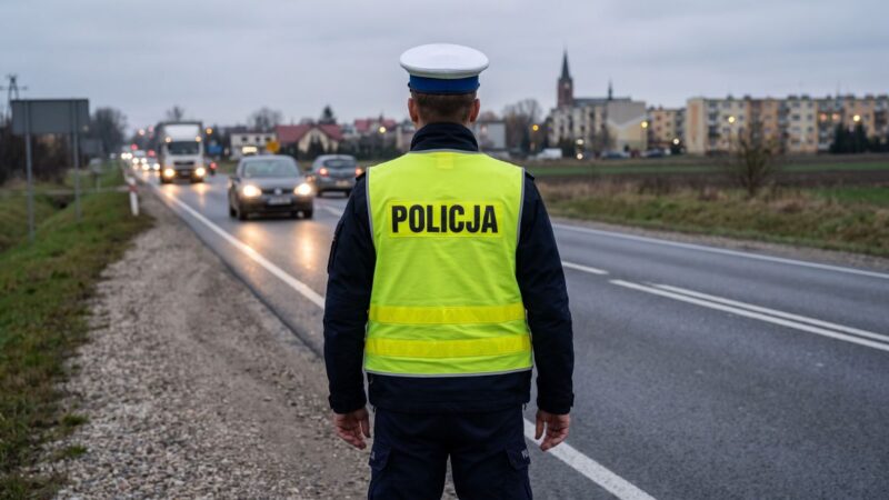 Kierowca lawety ukarany mandatem za niebezpieczne wjechanie na przejazd kolejowy